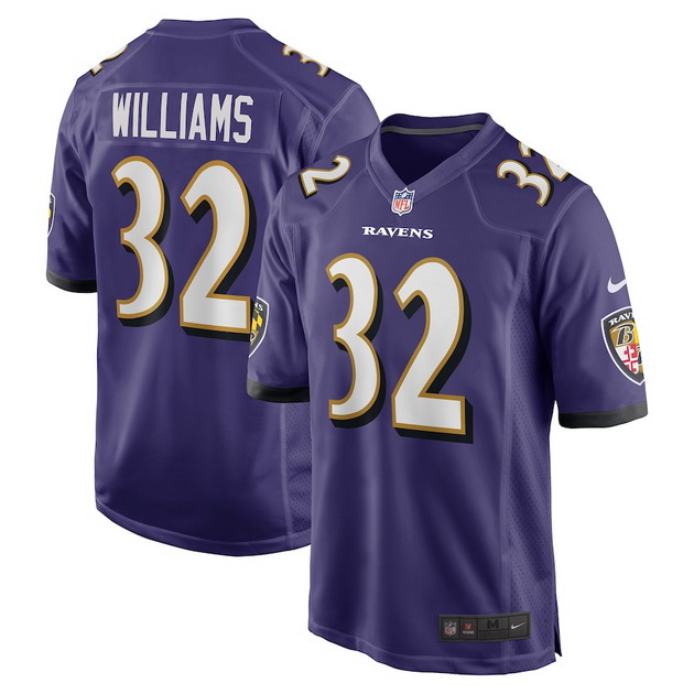 mens nike marcus williams purple baltimore ravens player game jersey
